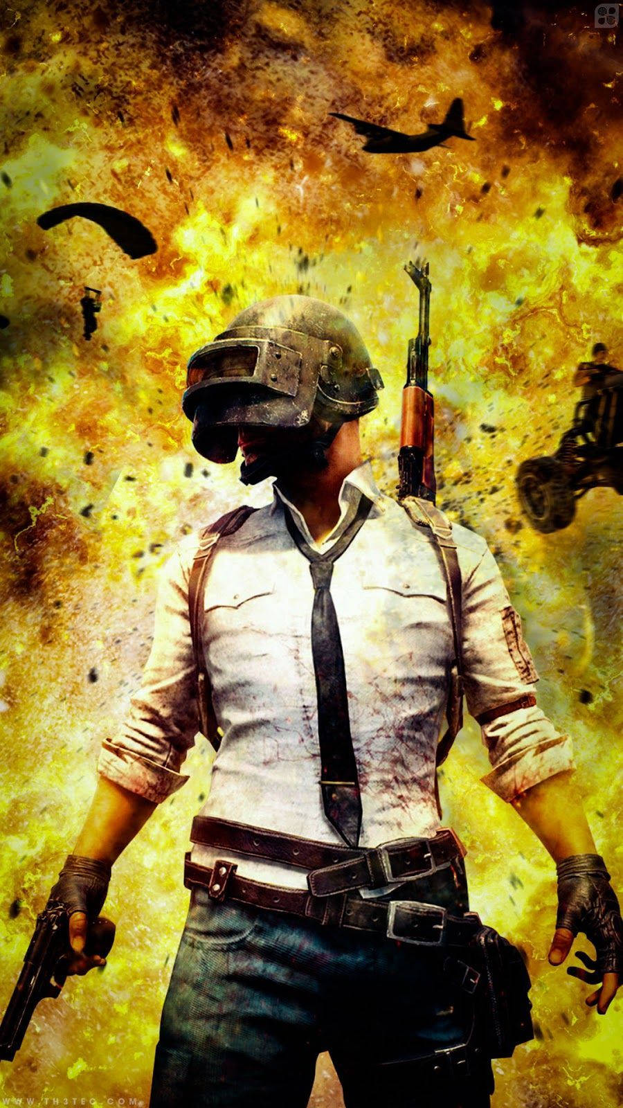 PUBG HD, helmet, flames, HD Phone Wallpaper