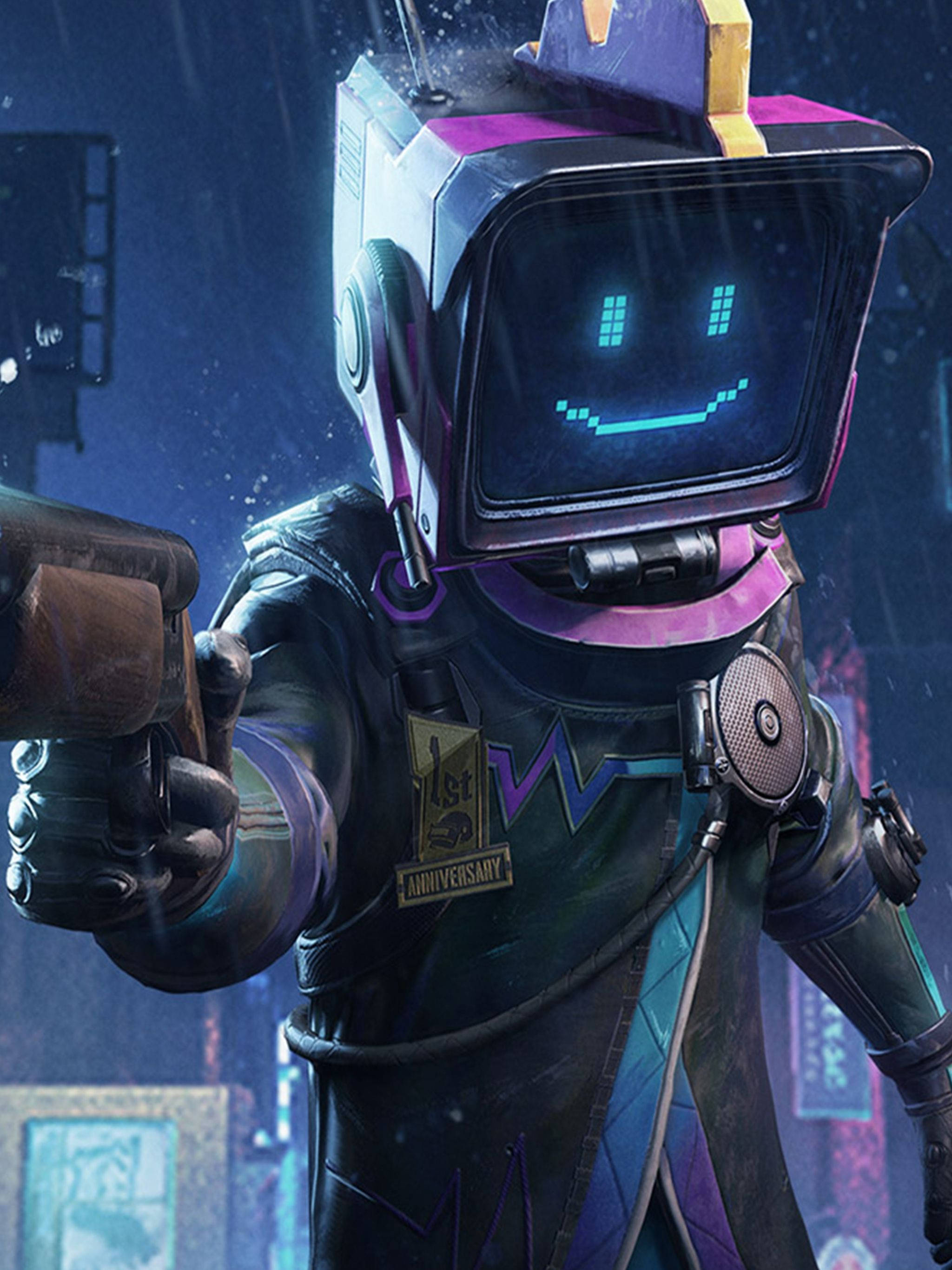 PUBG HD, TV Head Player, retro-futuristic robot, 2K Phone Wallpaper