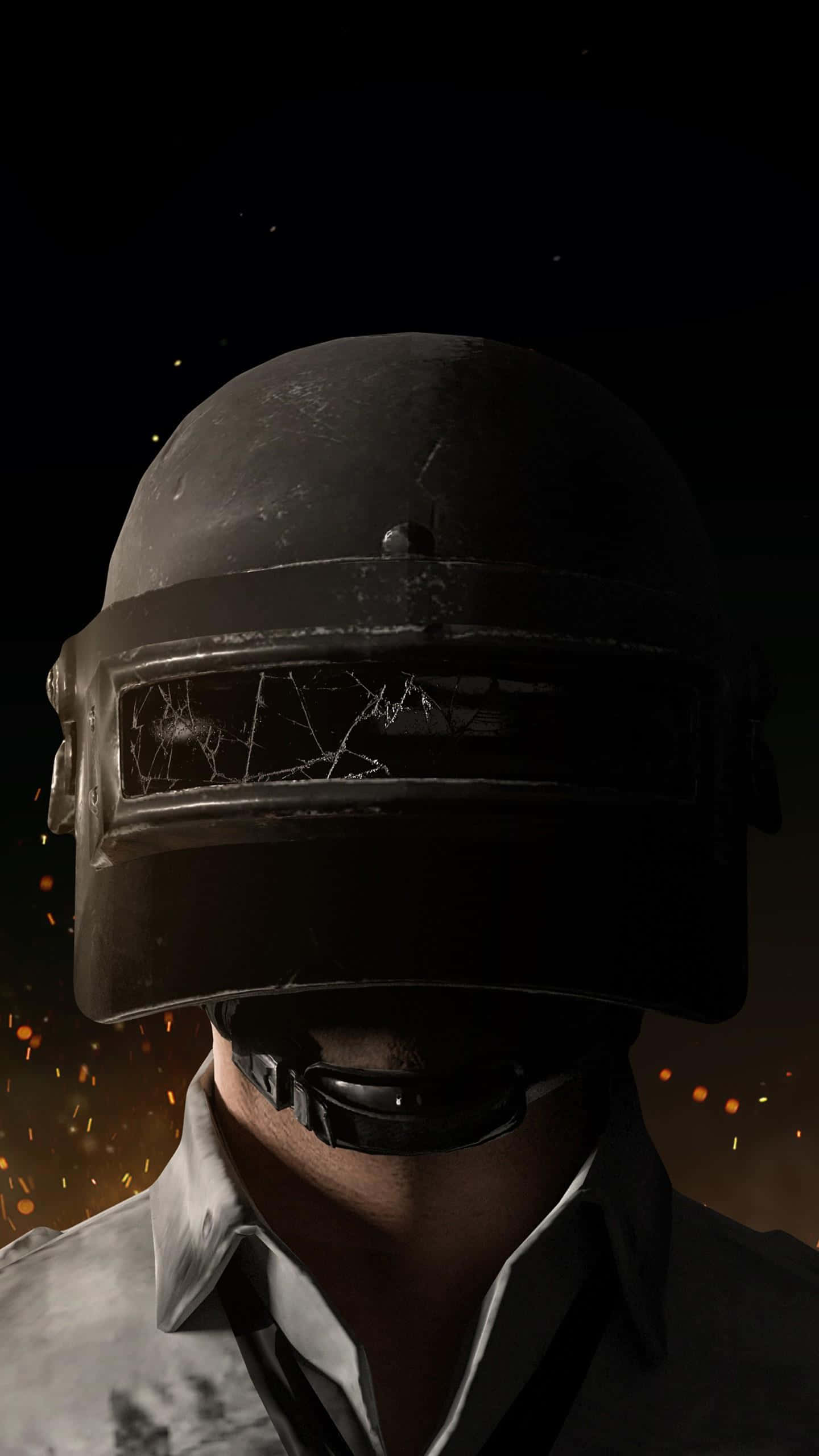 PUBG iPhone, soldier, cracked helmet, 2K Phone Wallpaper