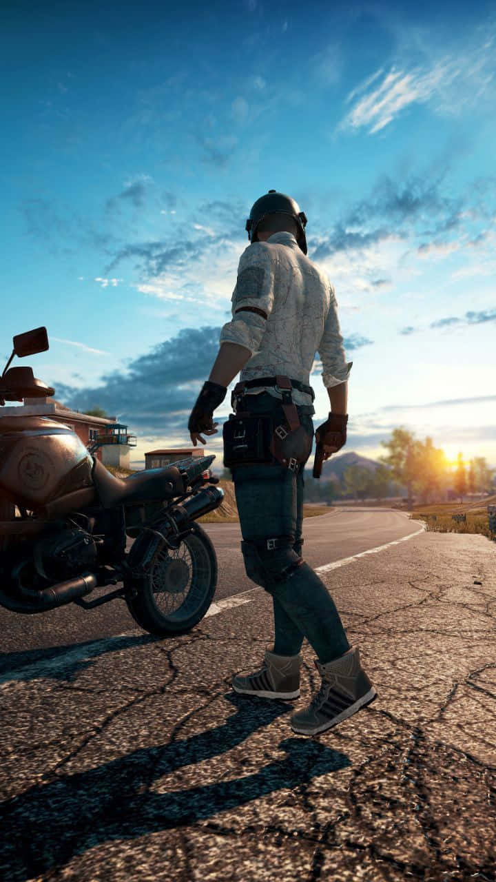 PUBG, iPhone, motorbike, HD Phone Wallpaper