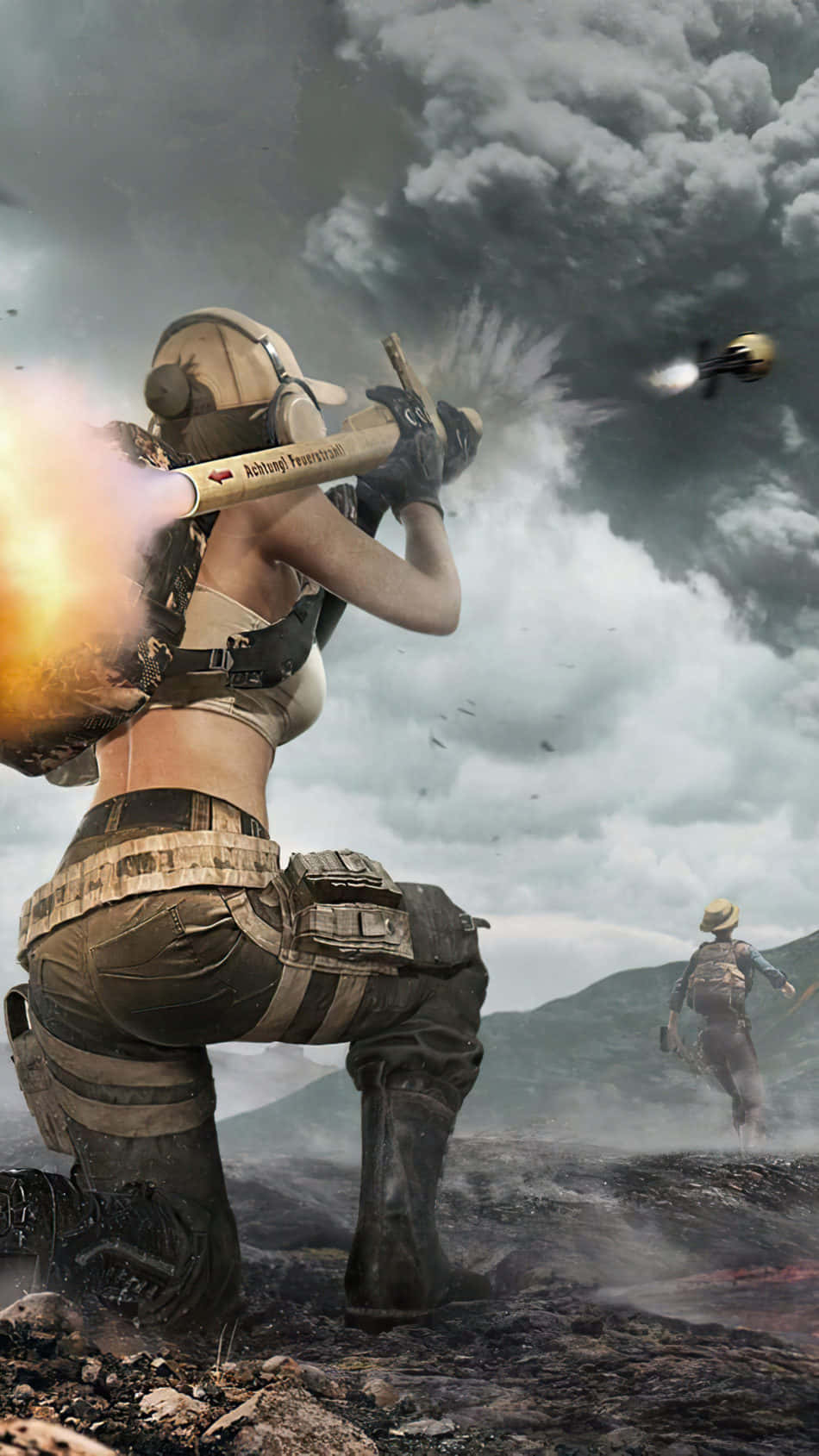 PUBG, soldier, rocket launcher, HD Phone Wallpaper