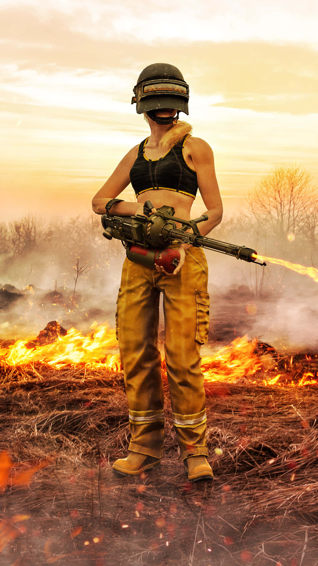 PUBG, girl warrior, combat gear, Full HD Phone Wallpaper