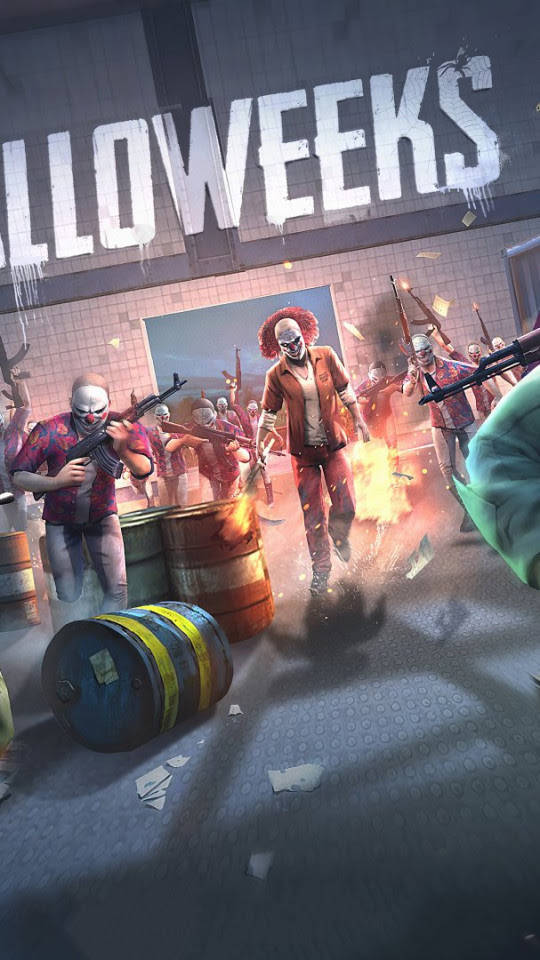 PUBG Joker, clown-masked zombies, guns, SD Phone Wallpaper
