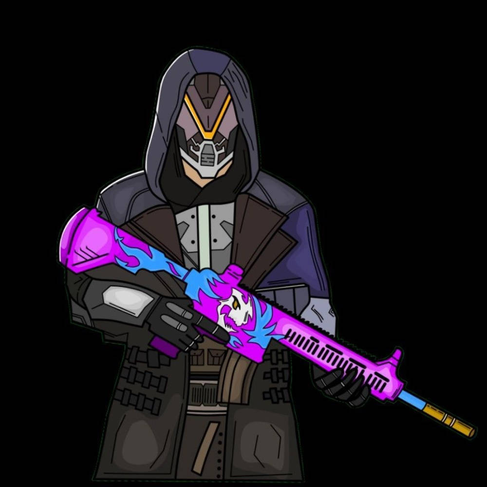 Pubg Joker, purple gun, hooded masked figure, SD Desktop Wallpaper
