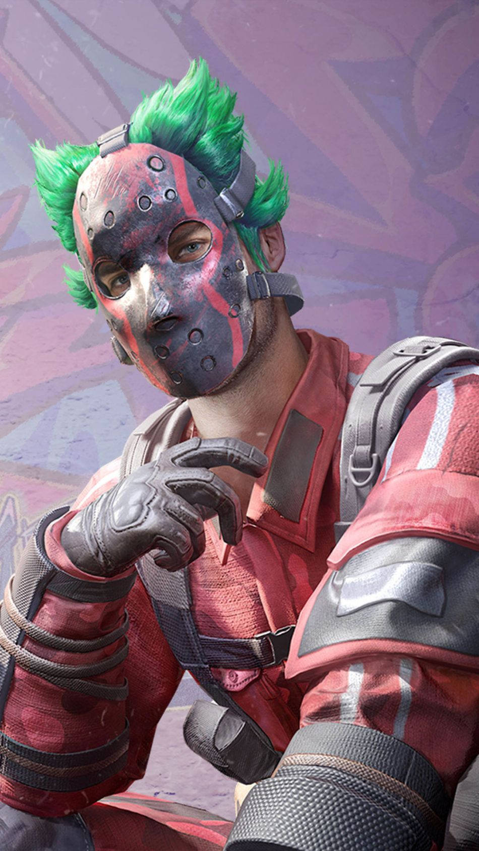 PUBG Joker, vibrant green hair, red armor, HD Phone Wallpaper