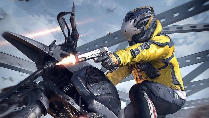 PUBG Lite, yellow suit, futuristic mech, SD Desktop Wallpaper