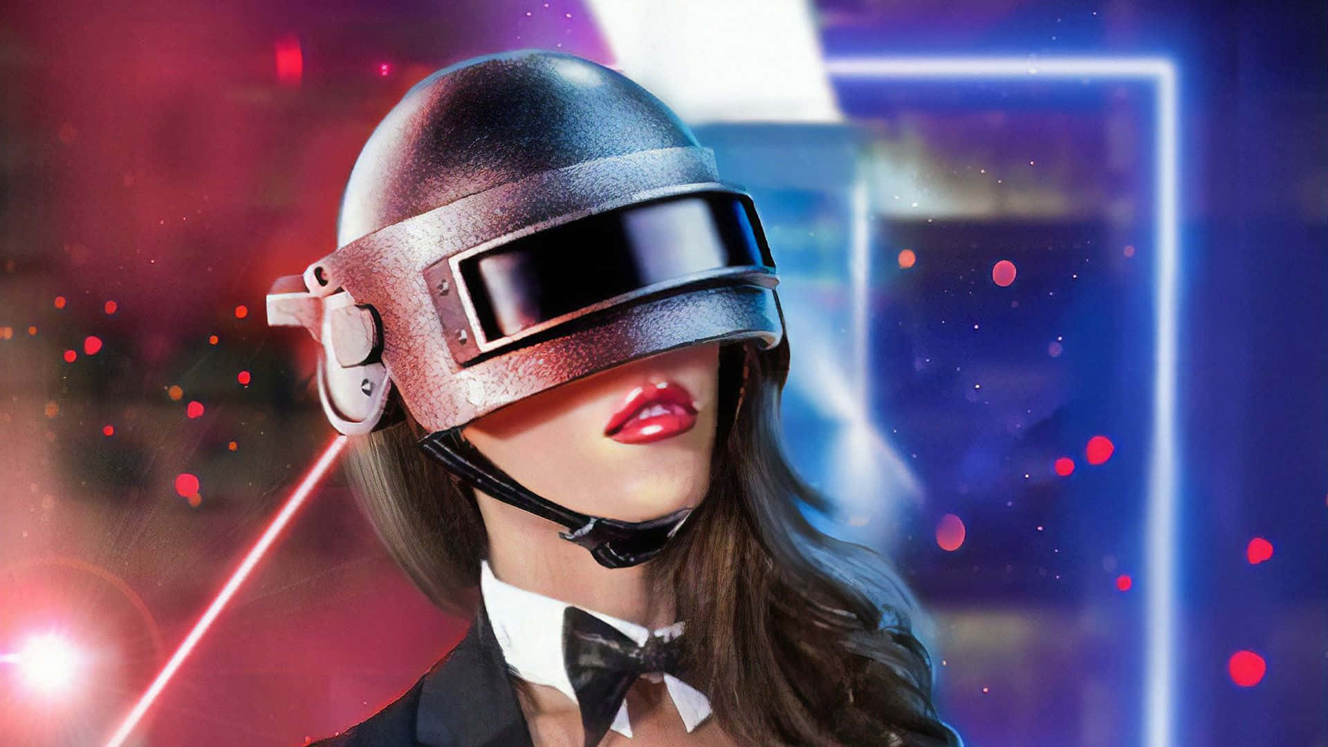 PUBG, Girl Skin With Bowtie, sleek helmet, Full HD Desktop Wallpaper
