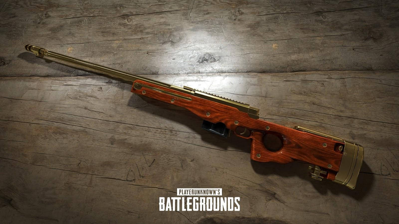 PUBG Lite, brown rifle, golden finish, HD Desktop Wallpaper