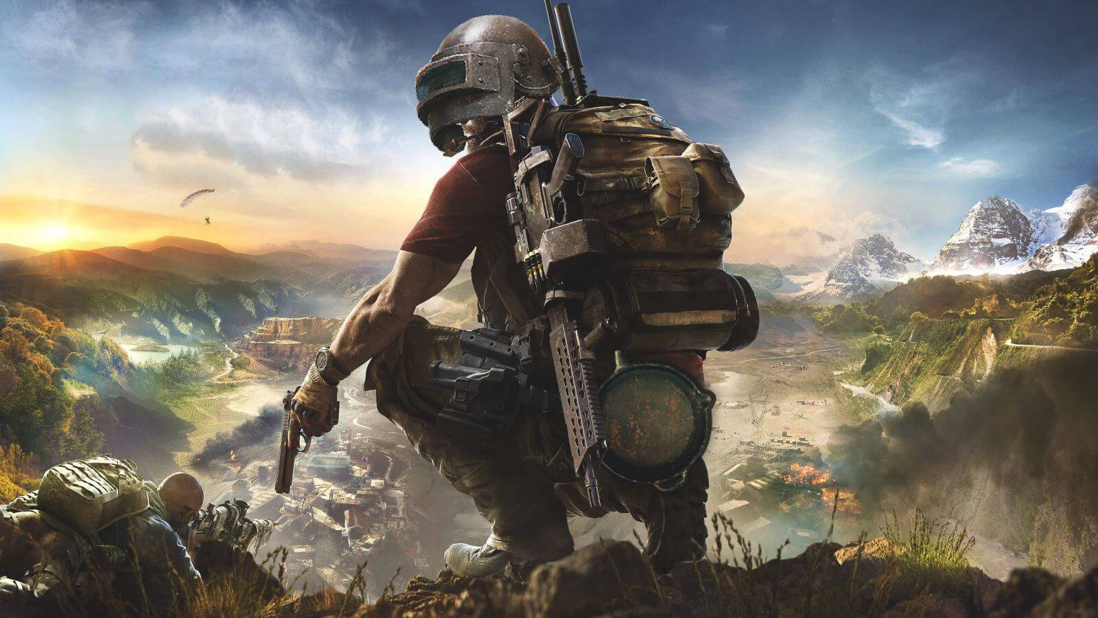 PUBG Lite, tactical gear, cliff, HD Desktop Wallpaper