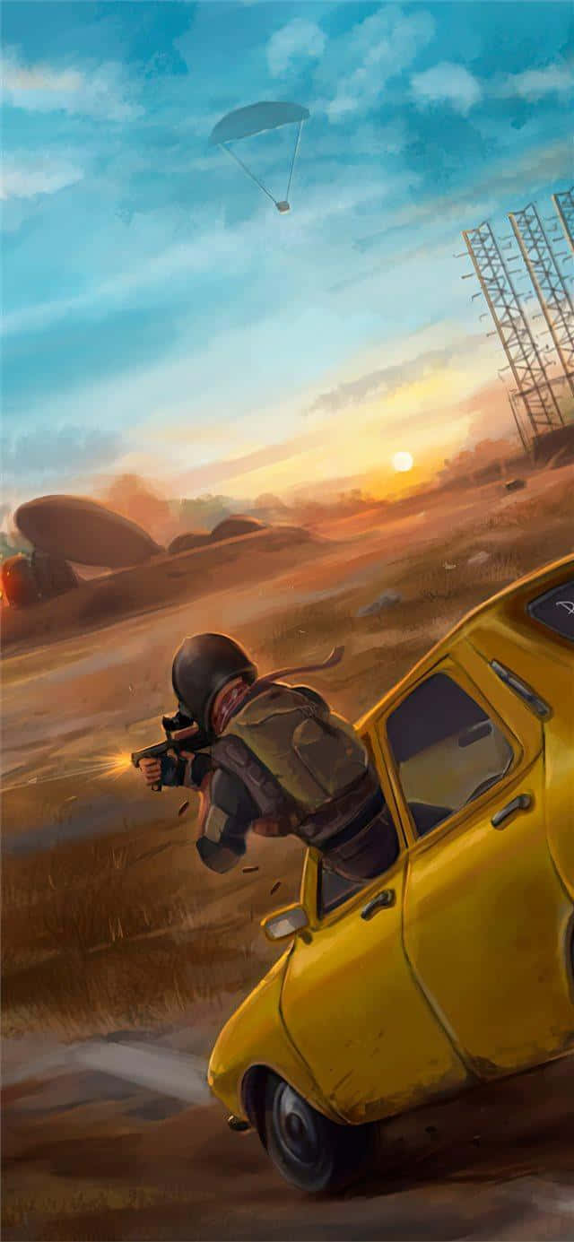 PUBG, soldier in combat gear, yellow car, HD Phone Wallpaper