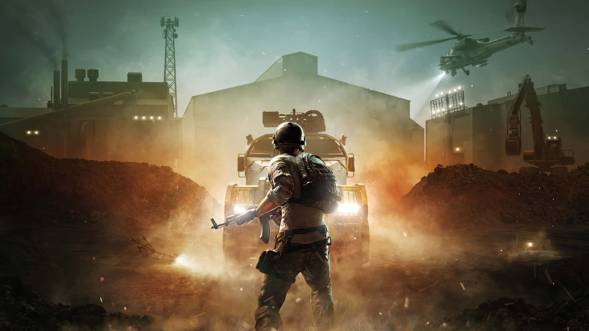PUBG, dusk, dusty industrial ruins, Full HD Desktop Wallpaper