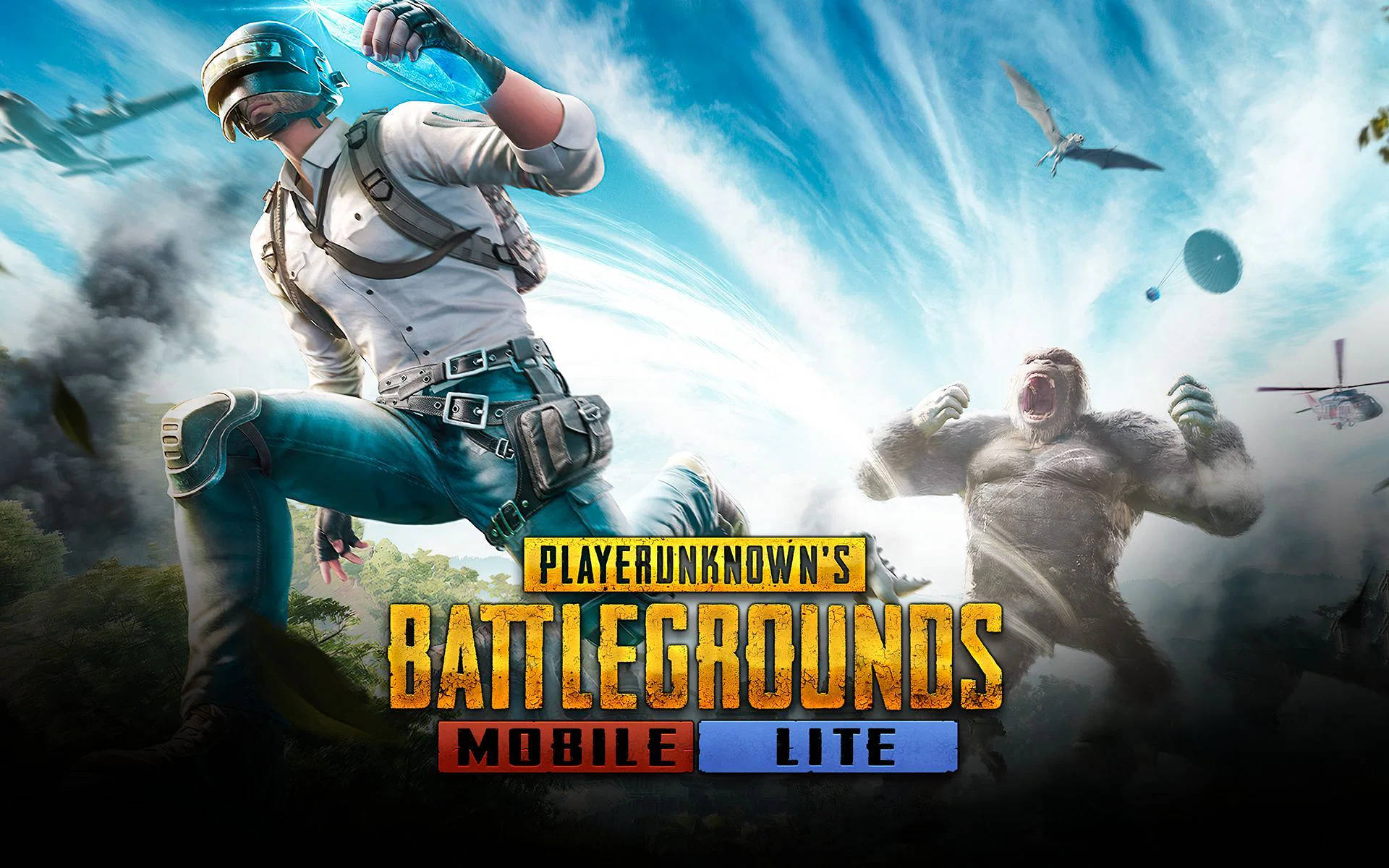 PUBG Mobile Lite, tactical gear, glowing weapon, Full HD Desktop Wallpaper