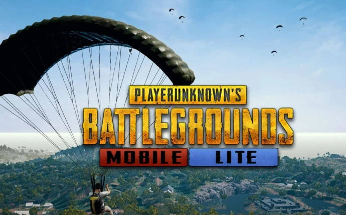 PUBG Mobile Lite, parachutist, tropical island, SD Desktop Wallpaper