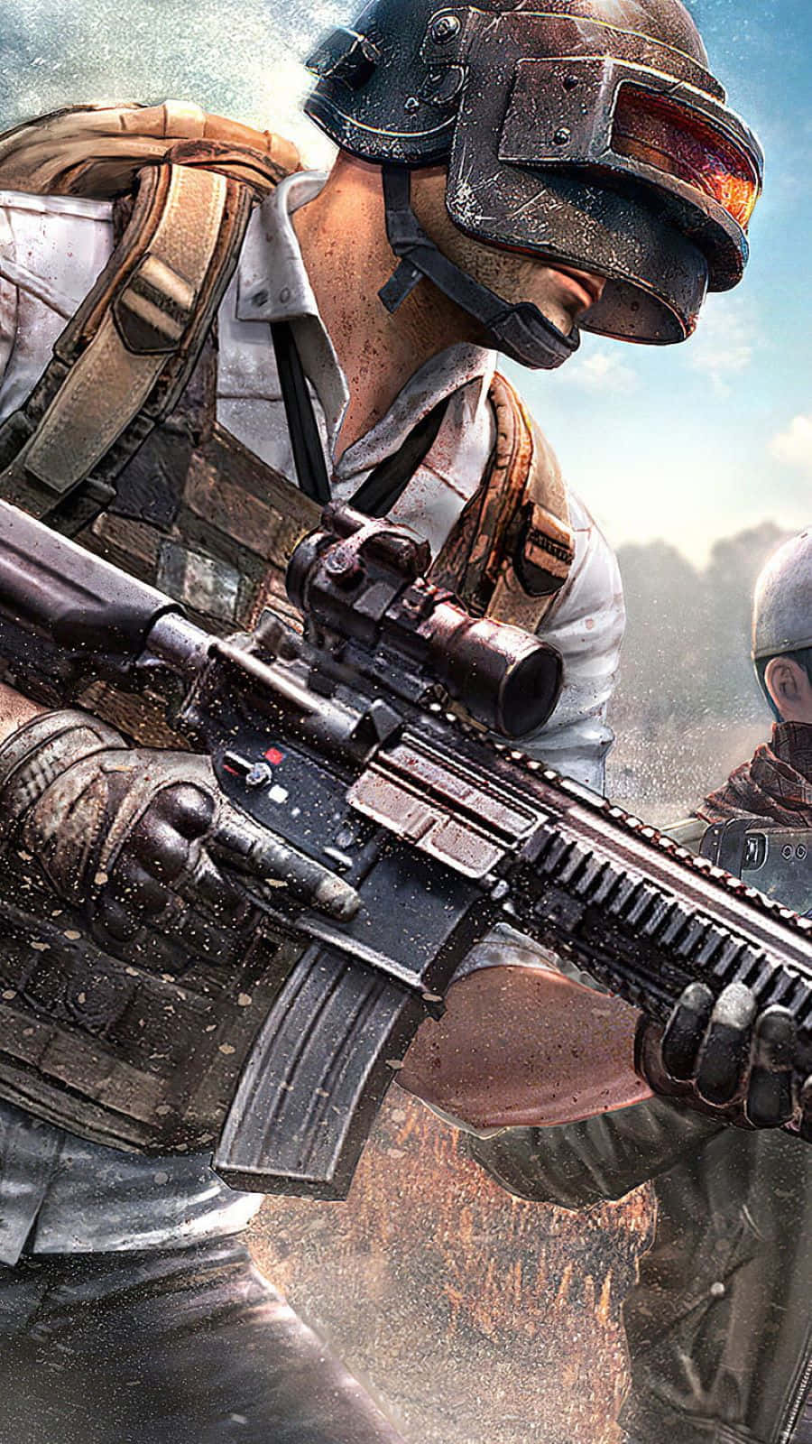 PUBG Mobile, tactical gear, rifle, HD Phone Wallpaper