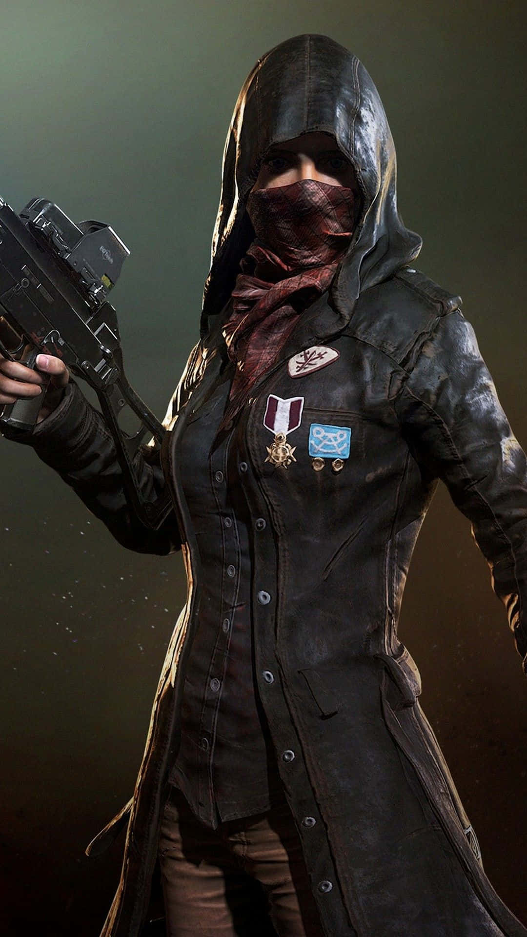 PUBG Mobile, hooded soldier, dark leather coat, Full HD Phone Wallpaper