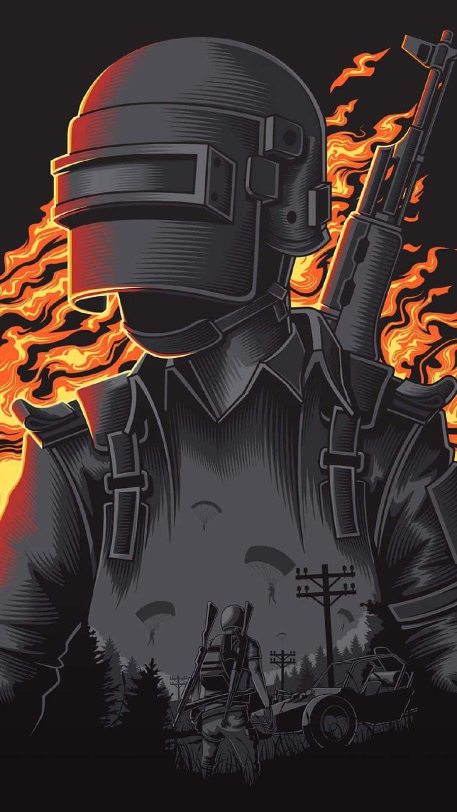 PUBG Mobile, stylized soldier, helmet, HD Phone Wallpaper