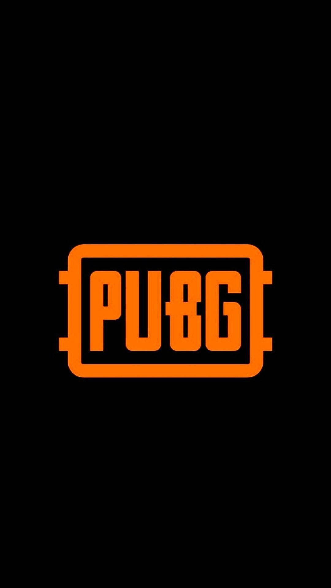 PUBG, orange, black background, Full HD Phone Wallpaper