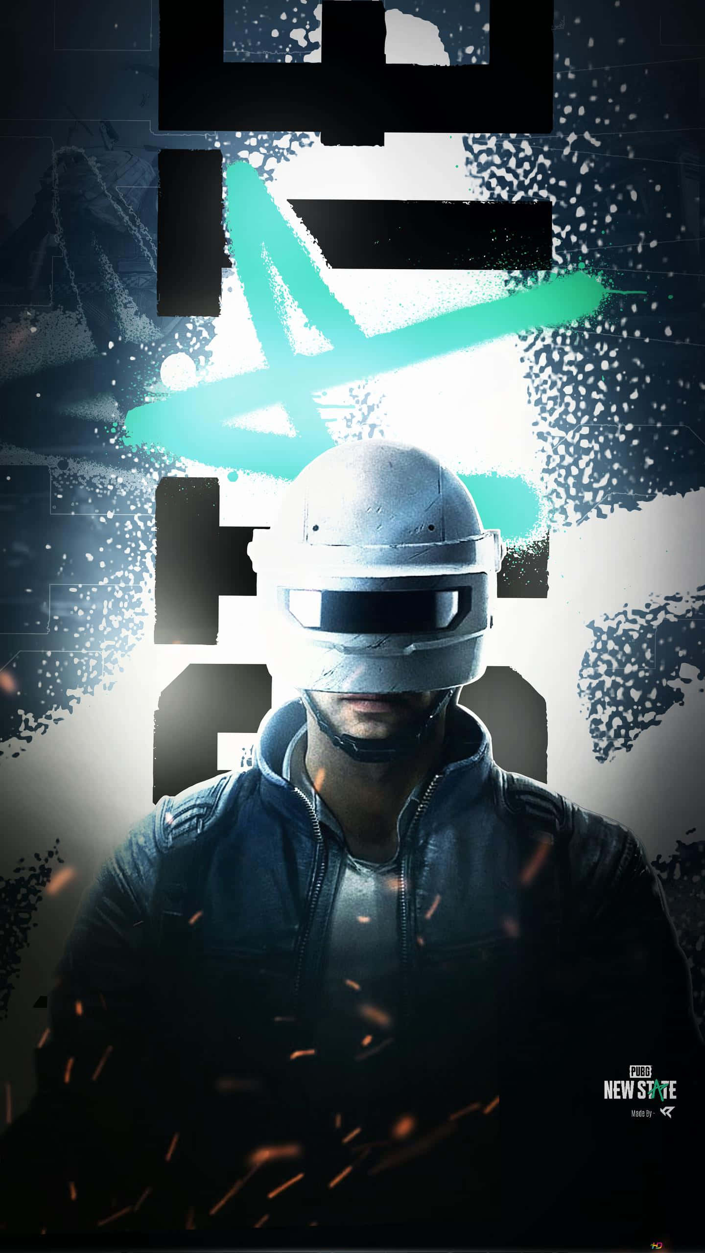PUBG New State, helmet guy, white helmet, 2K Phone Wallpaper