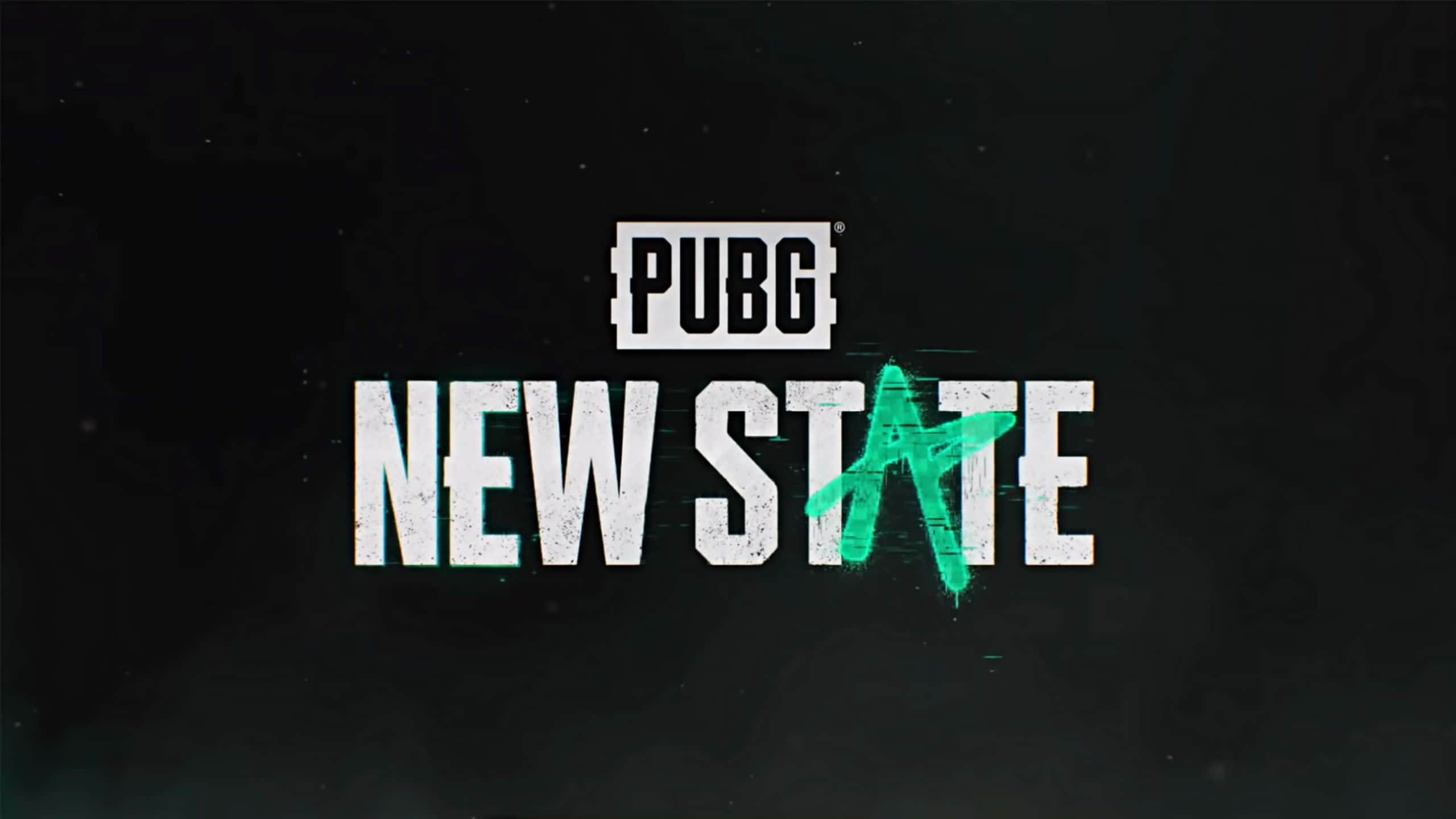 PUBG New State, white text, green splatter, 2K Desktop Wallpaper