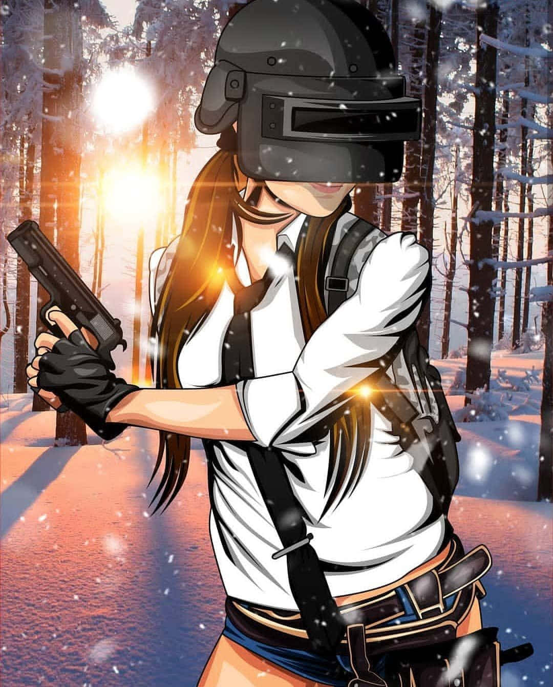 Pubg New State, helmet girl, snowy forest, HD Phone Wallpaper