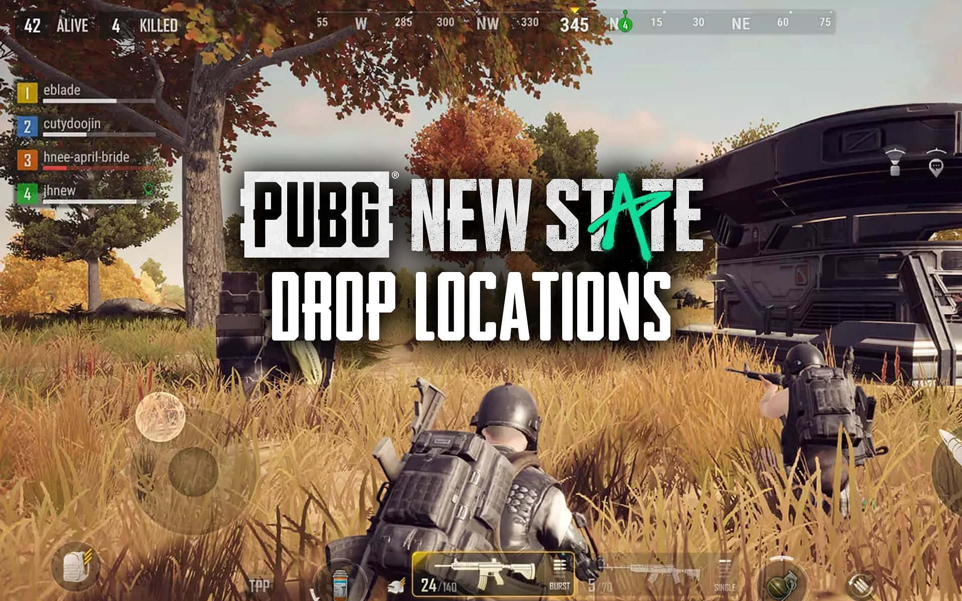 PUBG New State, futuristic vehicle, autumn trees, Full HD Desktop Wallpaper