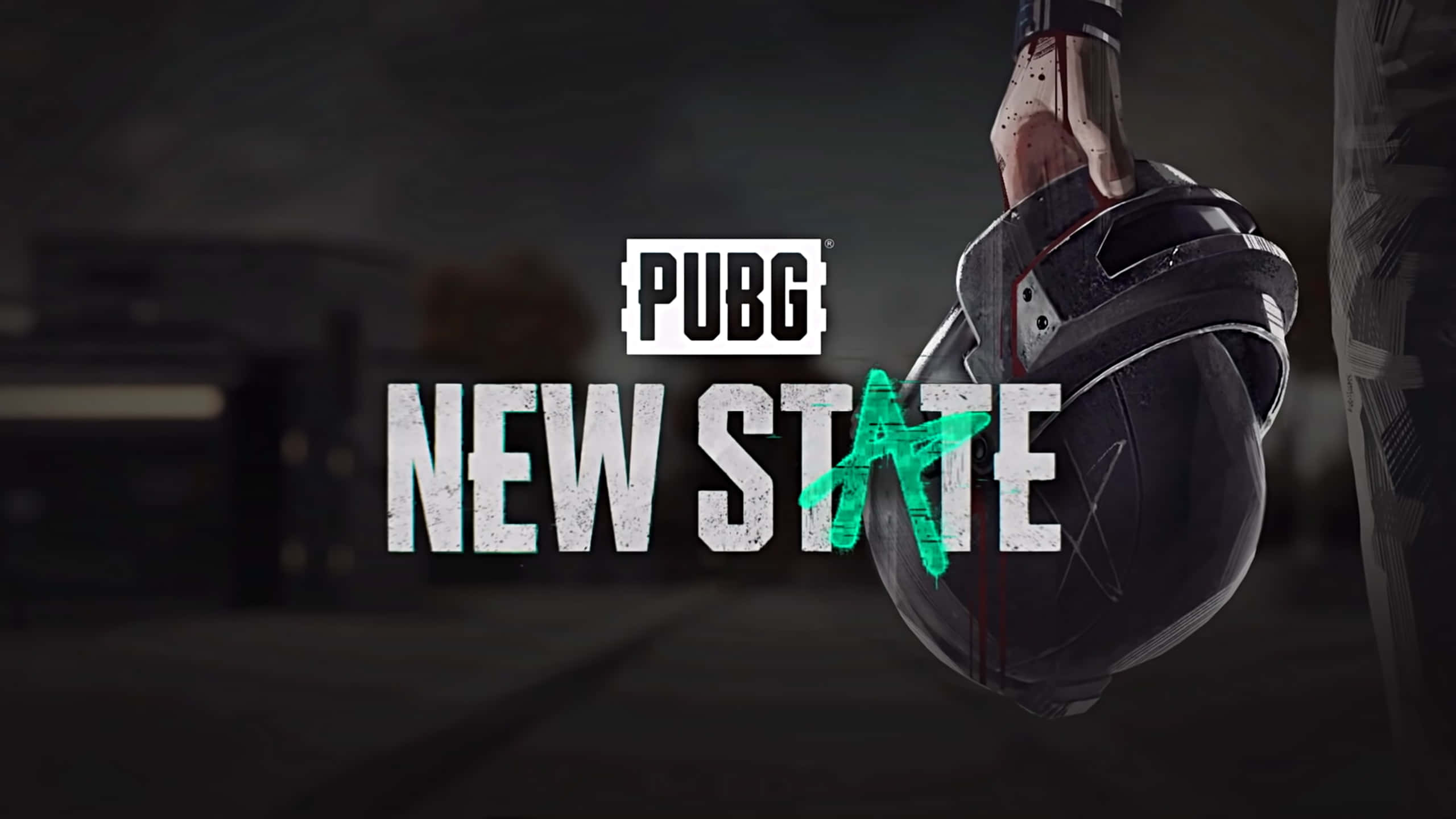 Pubg New State, bloodied black helmet, gloved hand, 2K Desktop Wallpaper