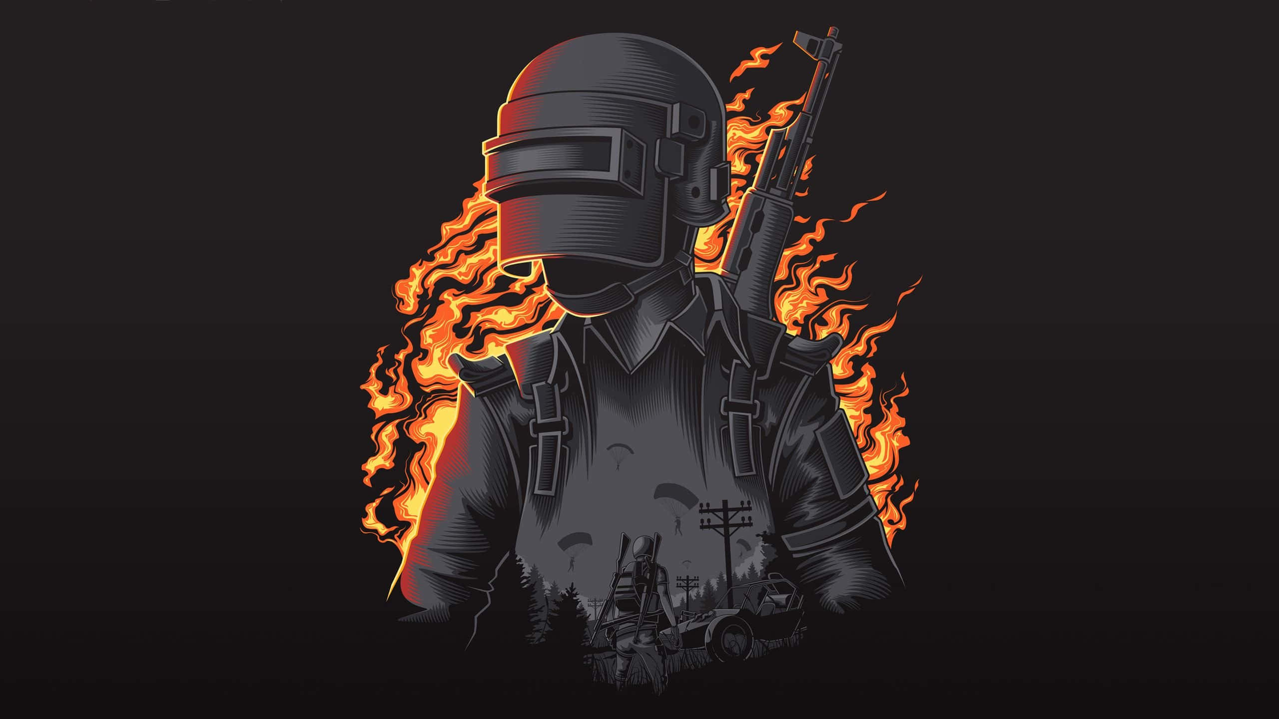 Pubg New State, fire, tactical gear, 2K Desktop Wallpaper