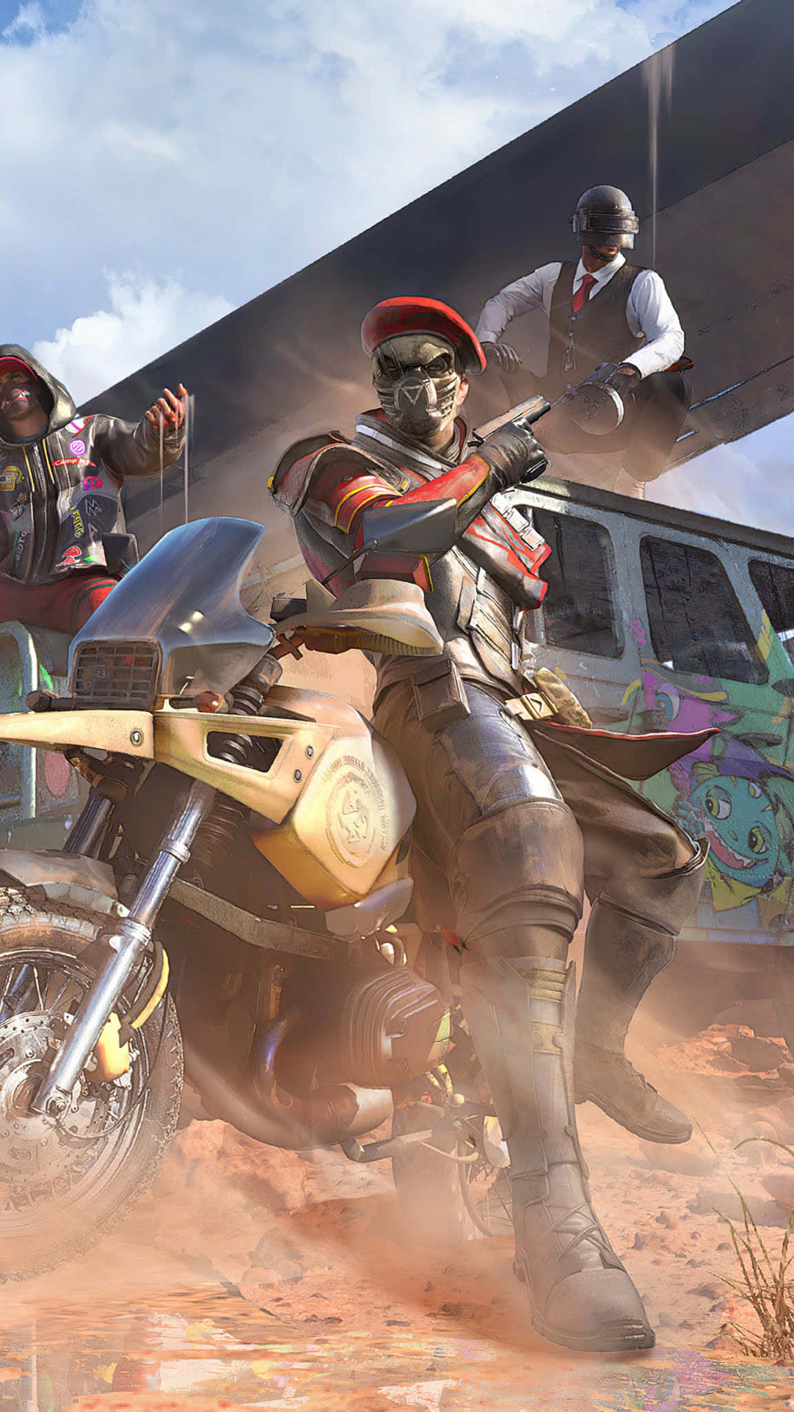 Pubg Season 17, motorcycle, tactical gear, Full HD Phone Wallpaper