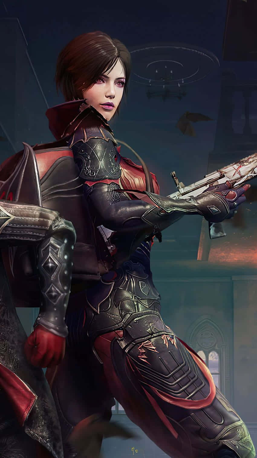 Pubg Season 17, female warrior, ornate black and red armor, HD Phone Wallpaper