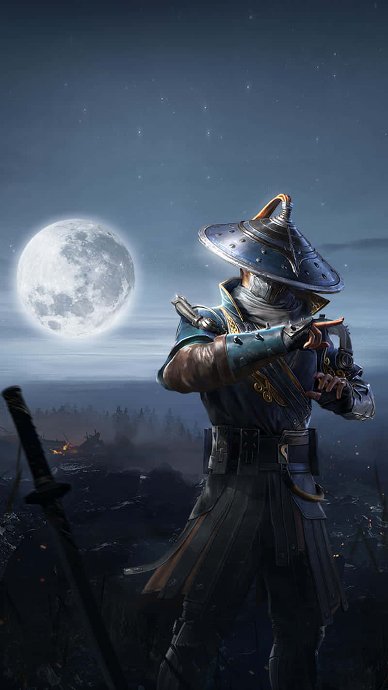 samurai costume, masked ninja warrior, full moon, HD Phone Wallpaper