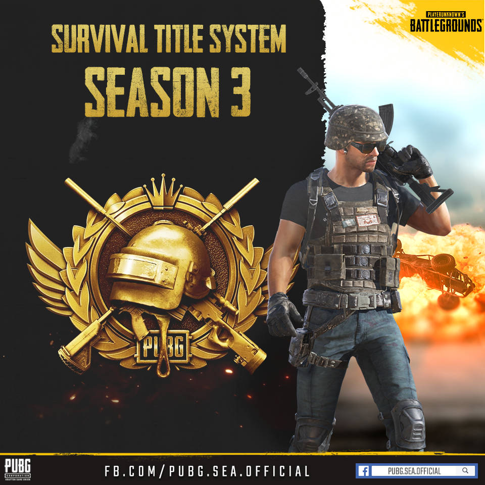 PUBG Season 3, tactical gear, golden PUBG Season 3 emblem, SD Desktop Wallpaper
