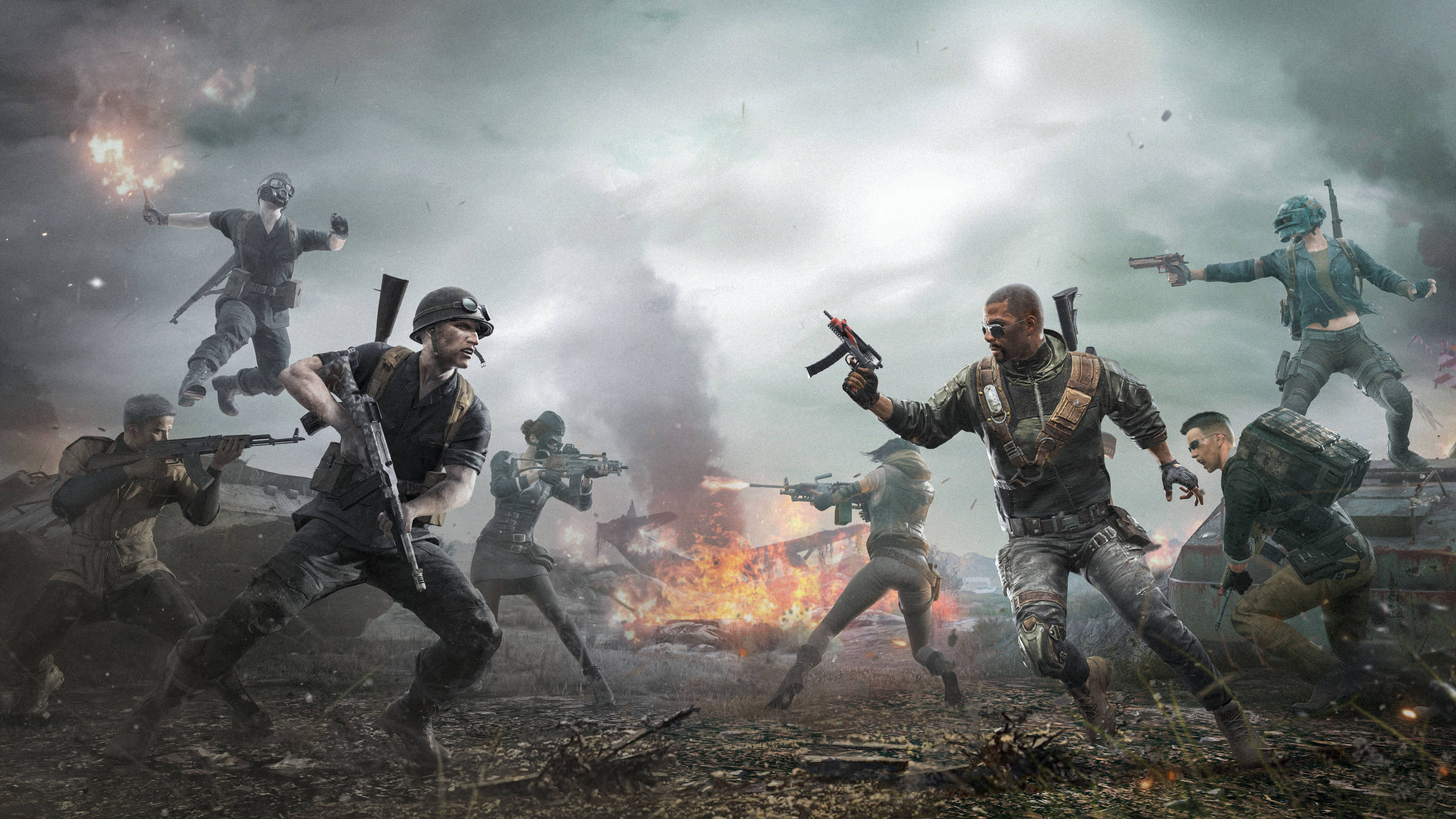 PUBG Squad, Team Deathmatch, combat gear, 4K Desktop Wallpaper