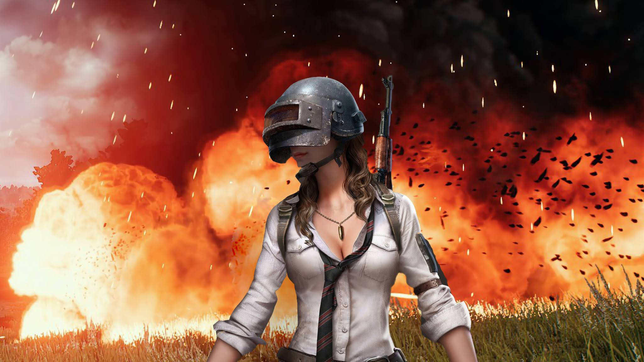 PUBG 2020, helmeted woman, female soldier, Full HD Desktop Wallpaper