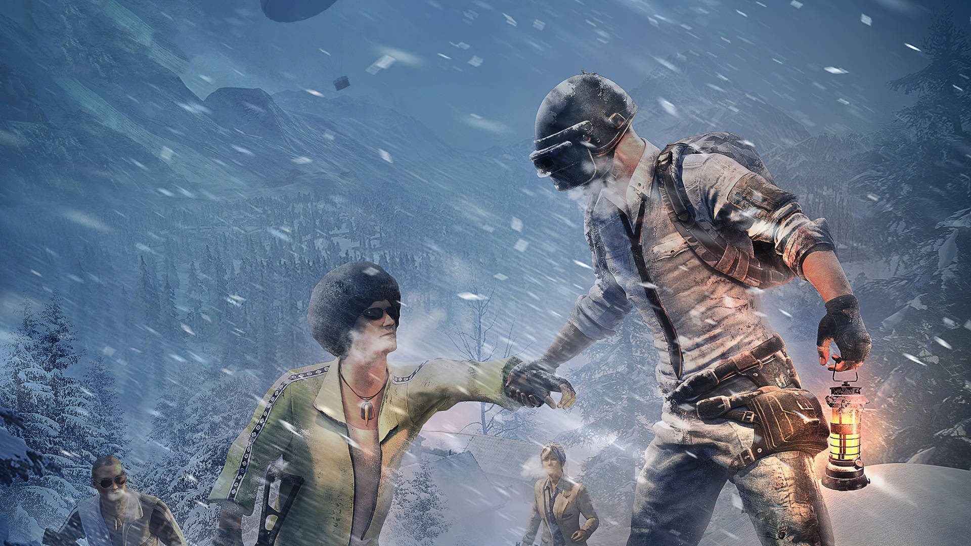PUBG, helmet guy, winter gear, Full HD Desktop Wallpaper