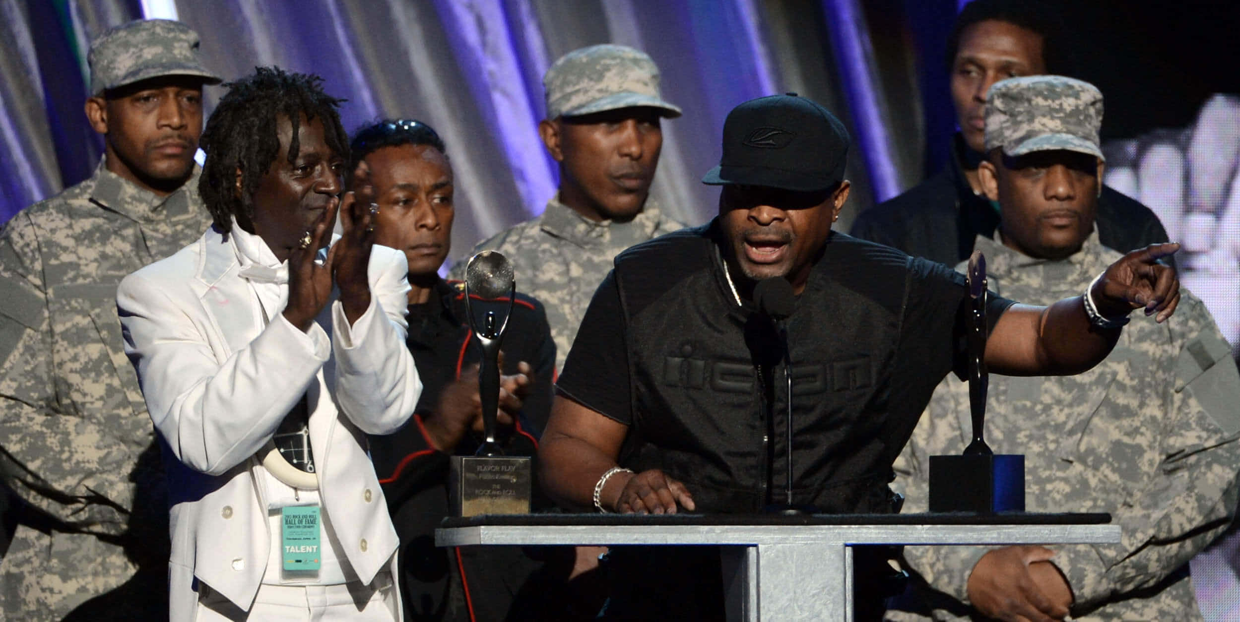 Public Enemy, podium, purple lighting, Full HD Desktop Wallpaper