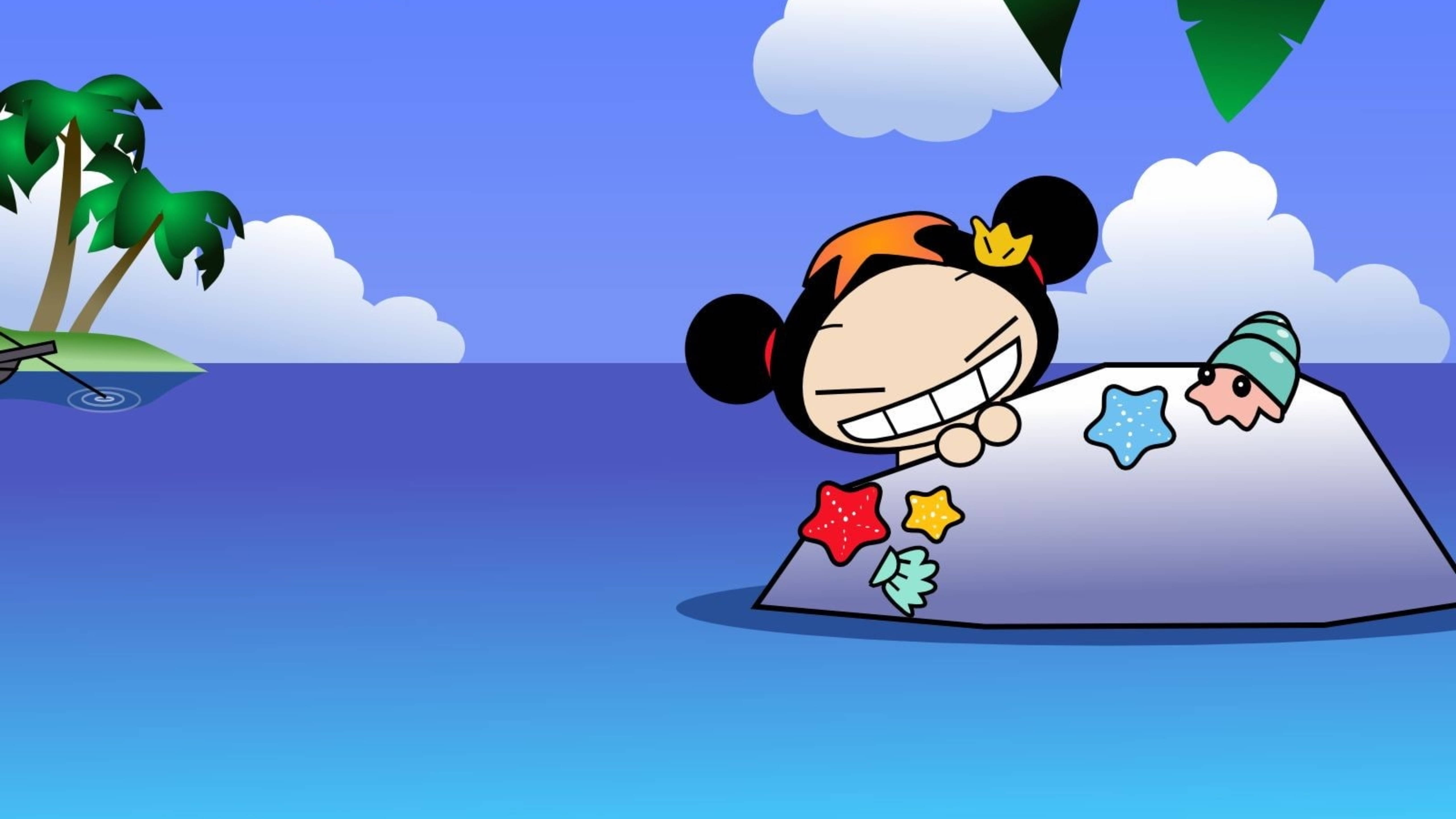 Pucca, sea rock, surfboard, 5K Desktop Wallpaper