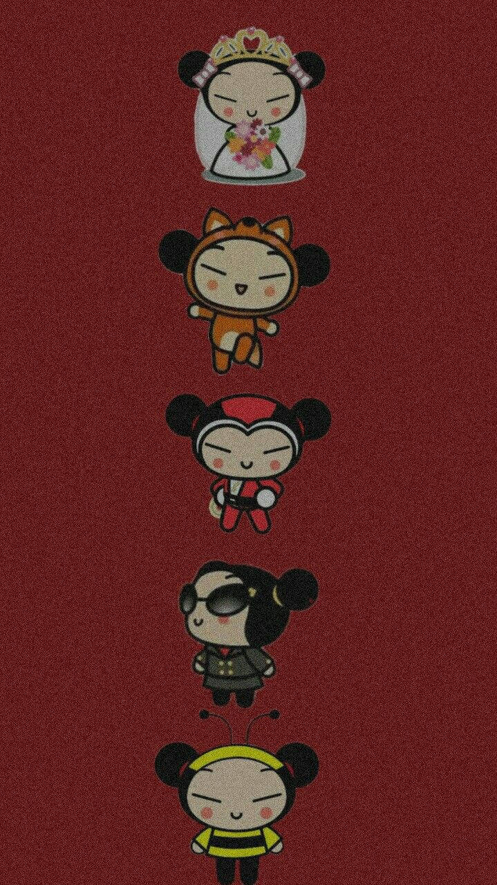 Pucca, chibi-style, different costumes, HD Phone Wallpaper