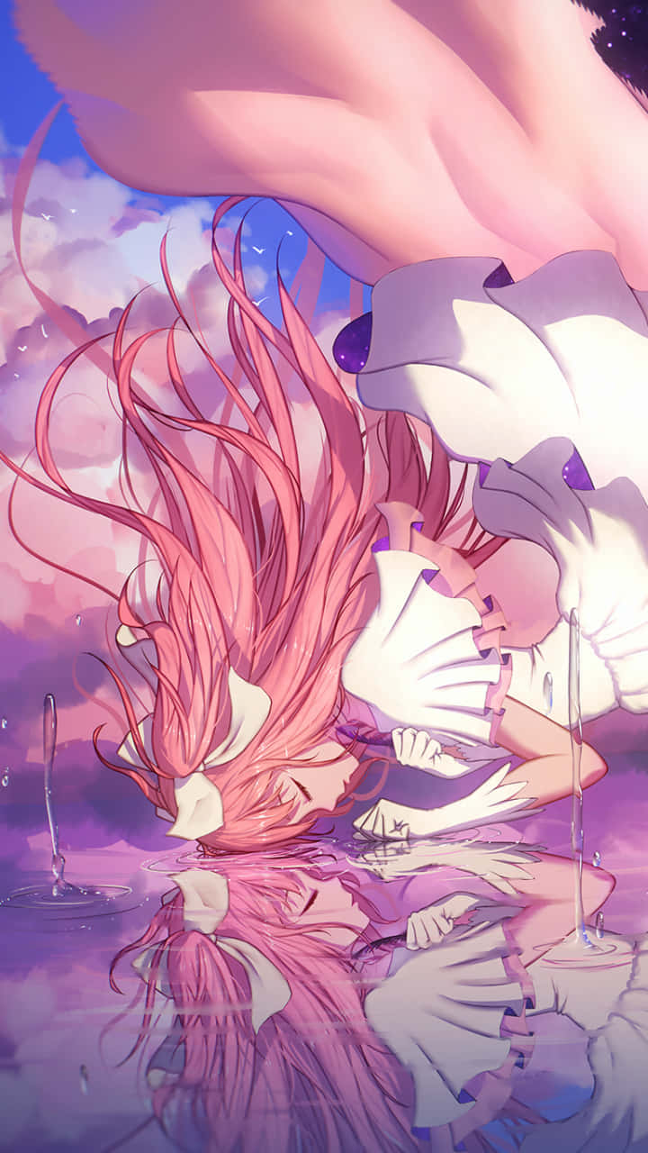 Puella magi madoka magica, pink-haired anime girl, white dress, HD Phone Wallpaper