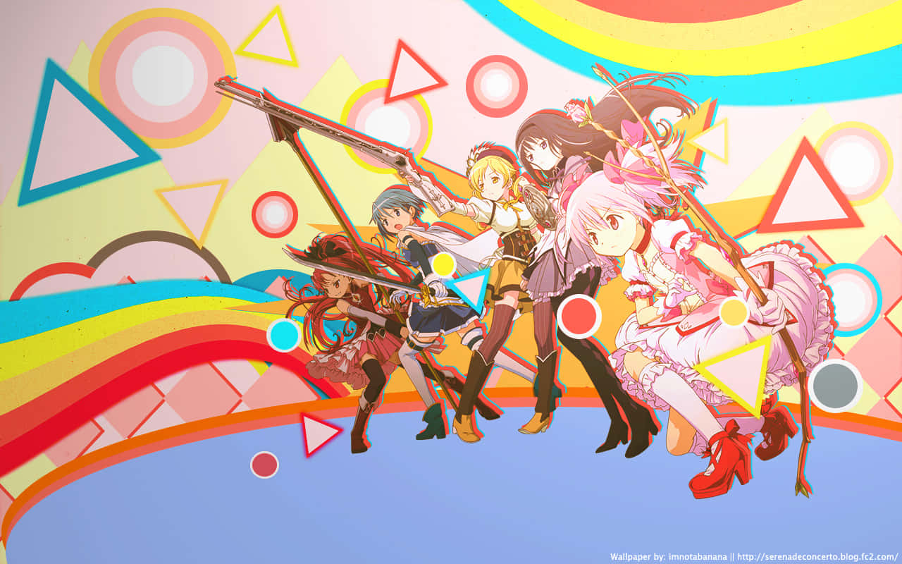 Puella magi madoka magica, anime girls, magical girls, HD Desktop Wallpaper