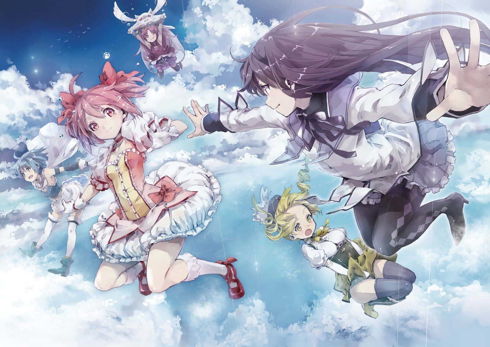 Puella magi madoka magica, anime girls, whimsical outfits, HD Desktop Wallpaper