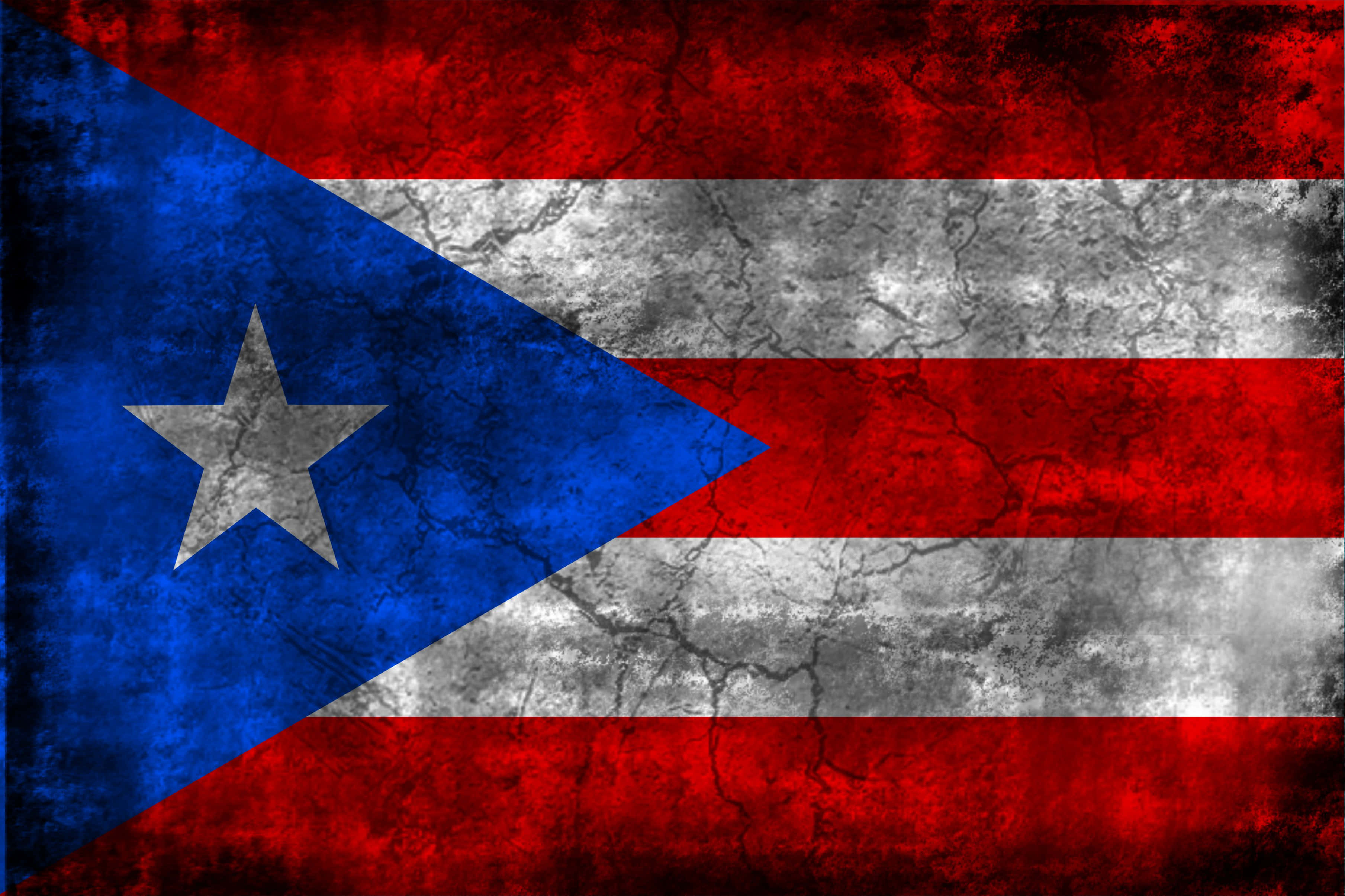 Puerto Rican flag, red white and blue stripes, star, 2K Desktop Wallpaper