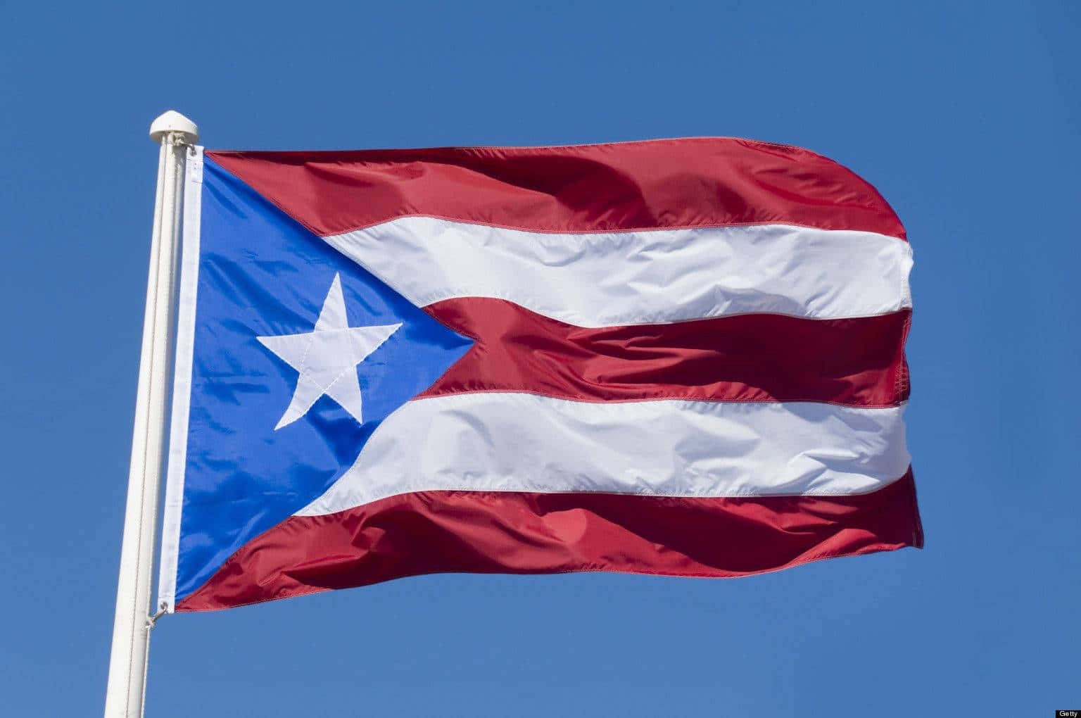 Puerto Rican flag, clear blue sky, red, HD Desktop Wallpaper