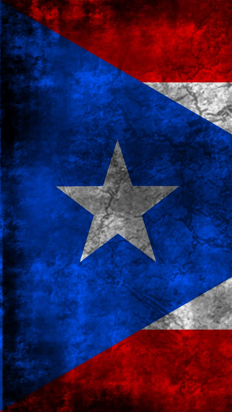 Puerto Rican flag, red blue and white colors, central star, HD Phone Wallpaper