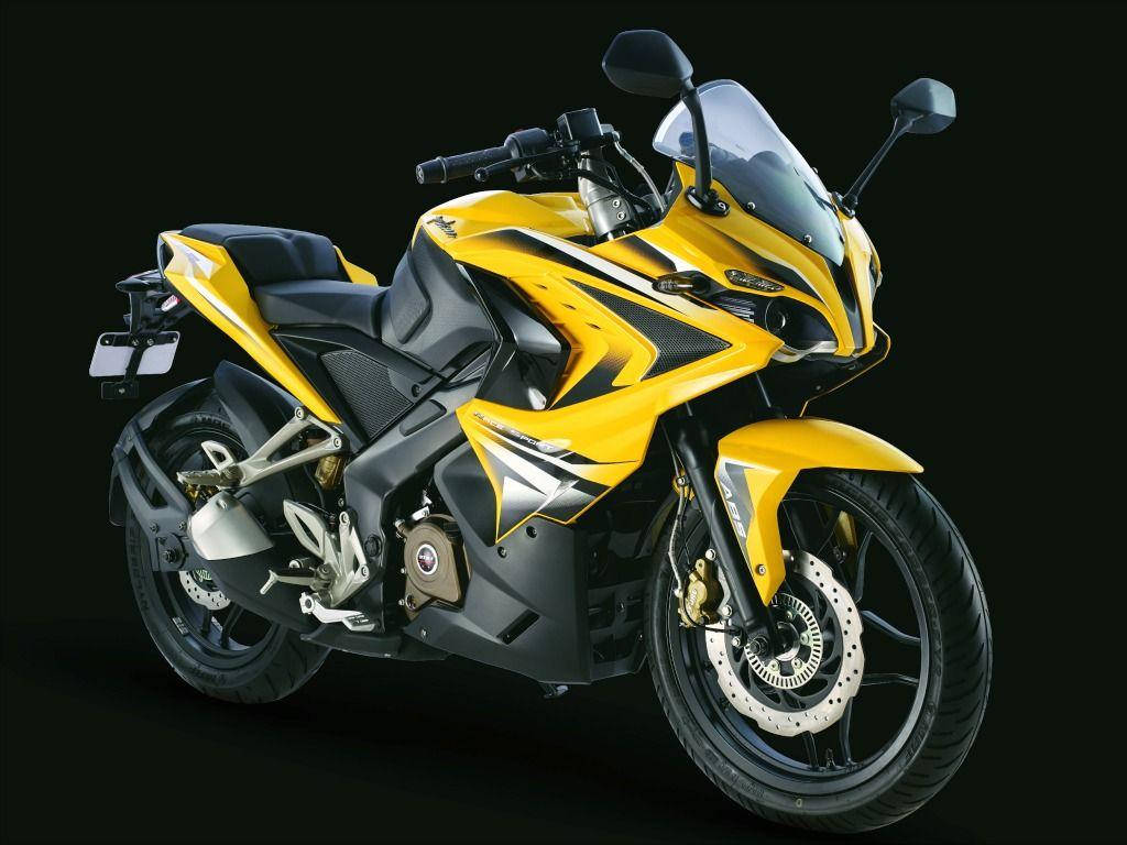 Pulsar RS200, black and yellow, sleek yellow and black sport motorcycle, SD Desktop Wallpaper