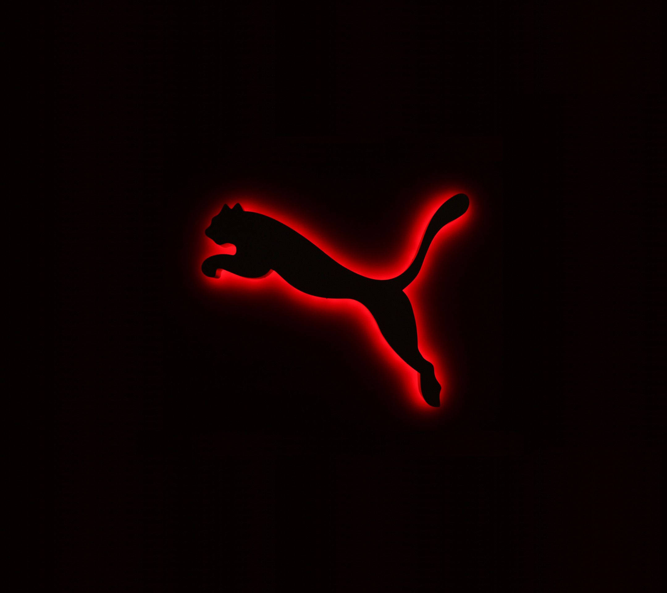 Puma, red neon logo, glowing red silhouette, Full HD Desktop Wallpaper