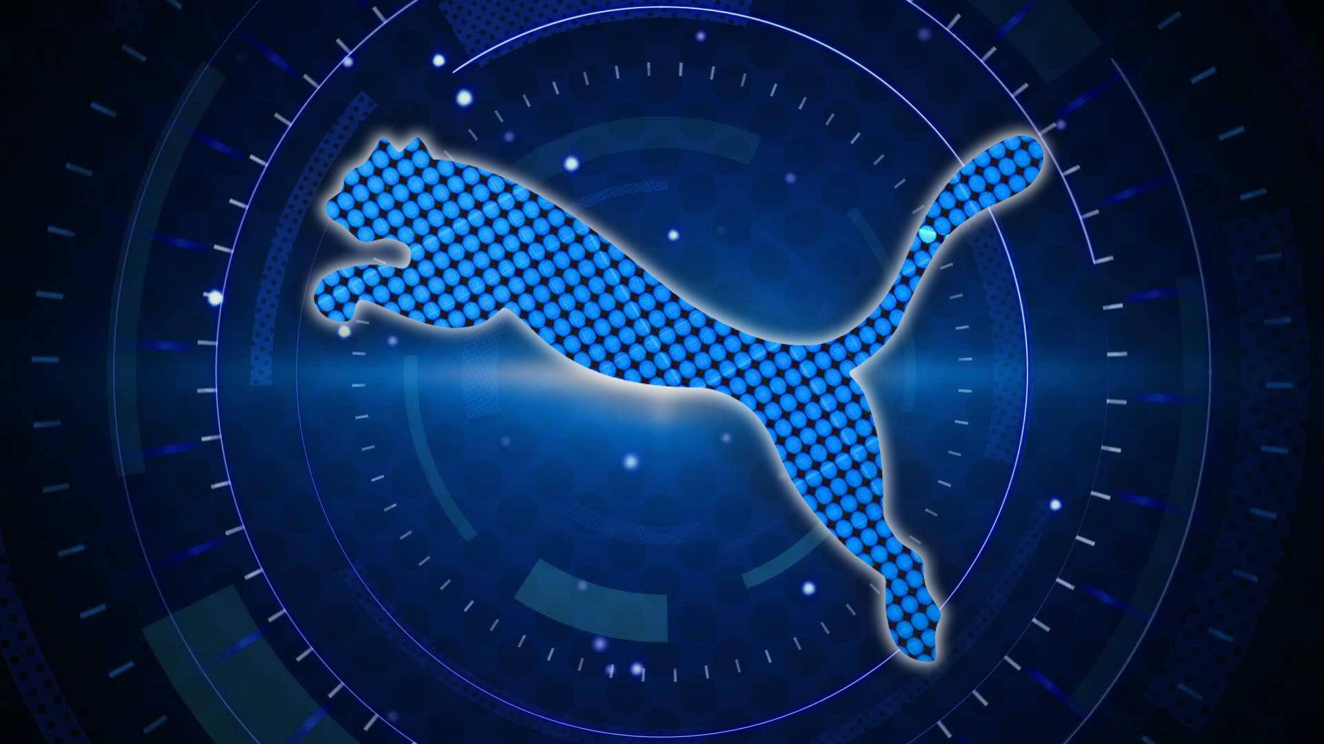 Modern Puma, blue, glowing blue, Full HD Desktop Wallpaper