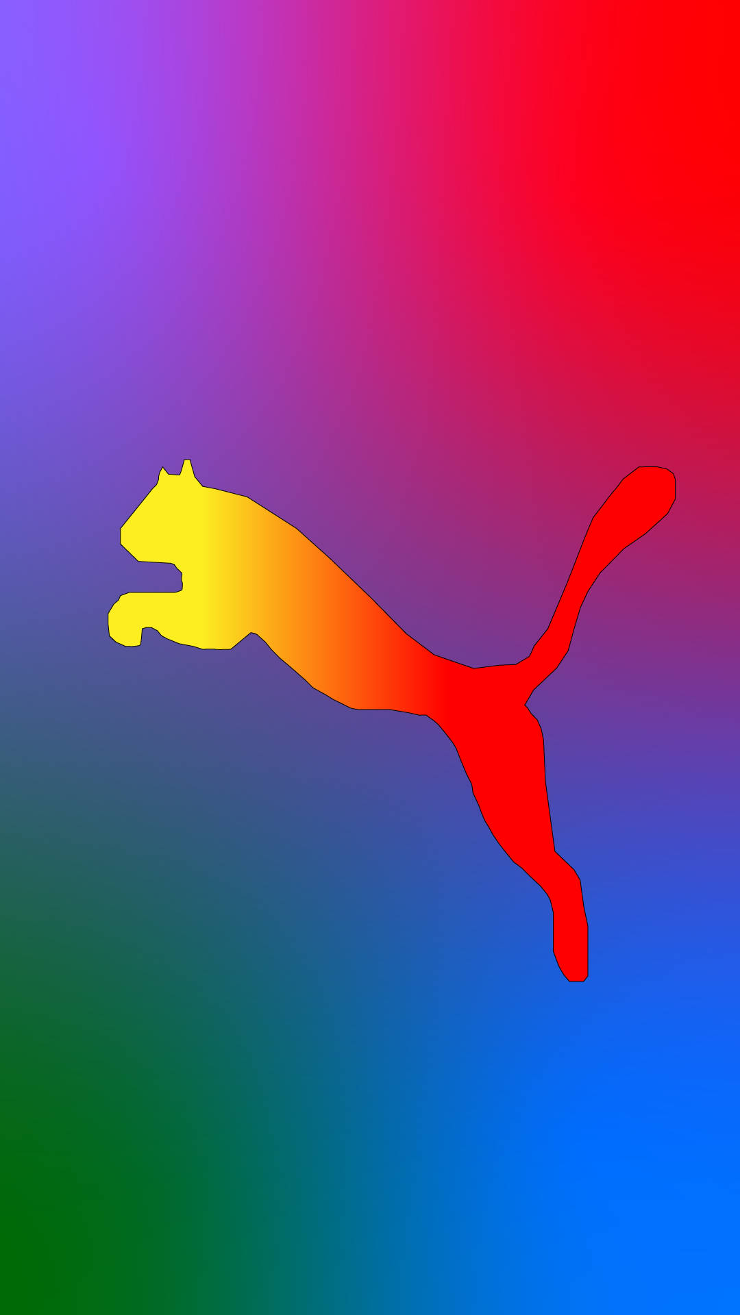 Puma, RGB, rainbow gradient, Full HD Phone Wallpaper