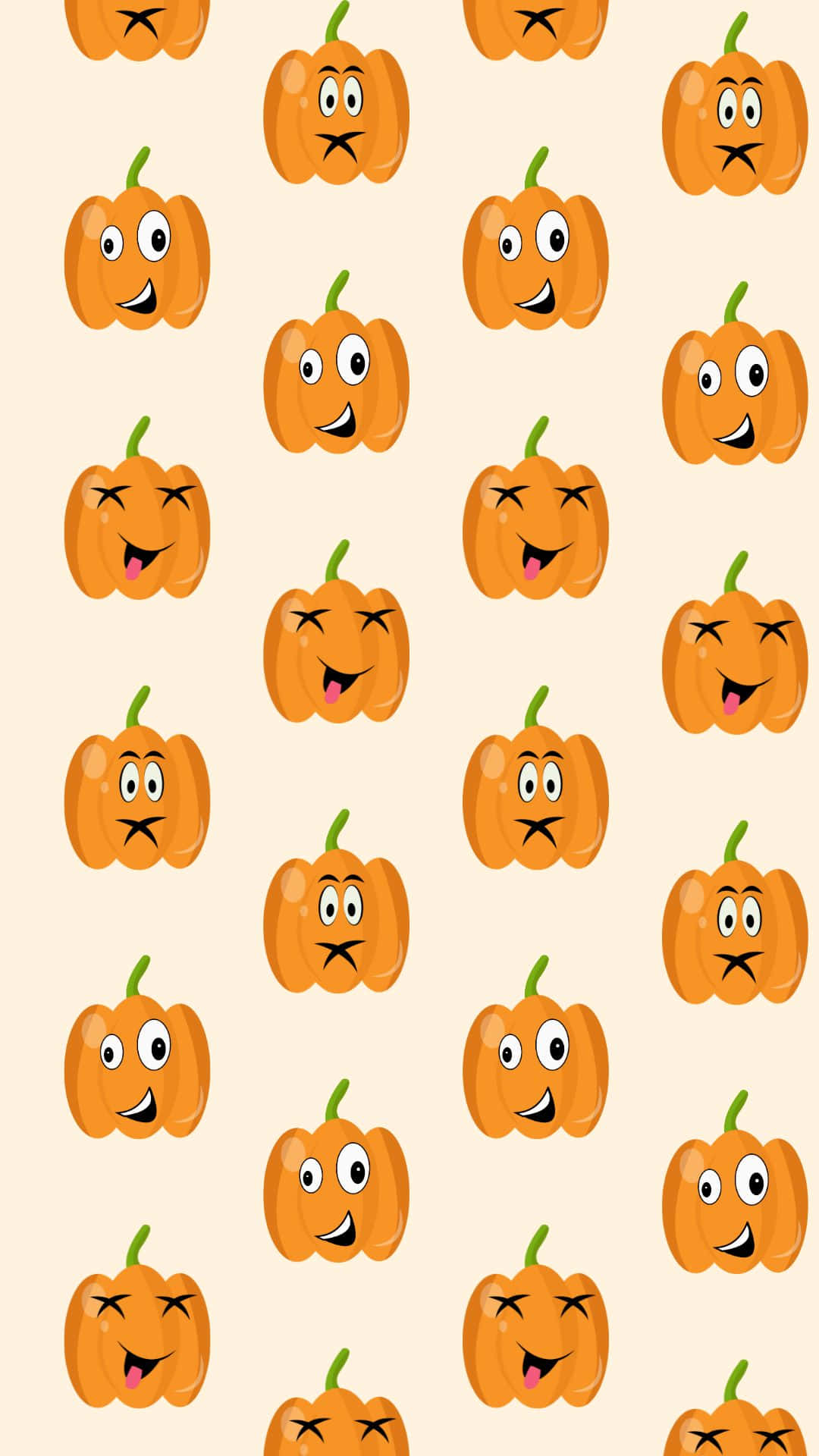 cute pumpkin, cartoon pumpkins, playful facial expressions, Full HD Phone Wallpaper