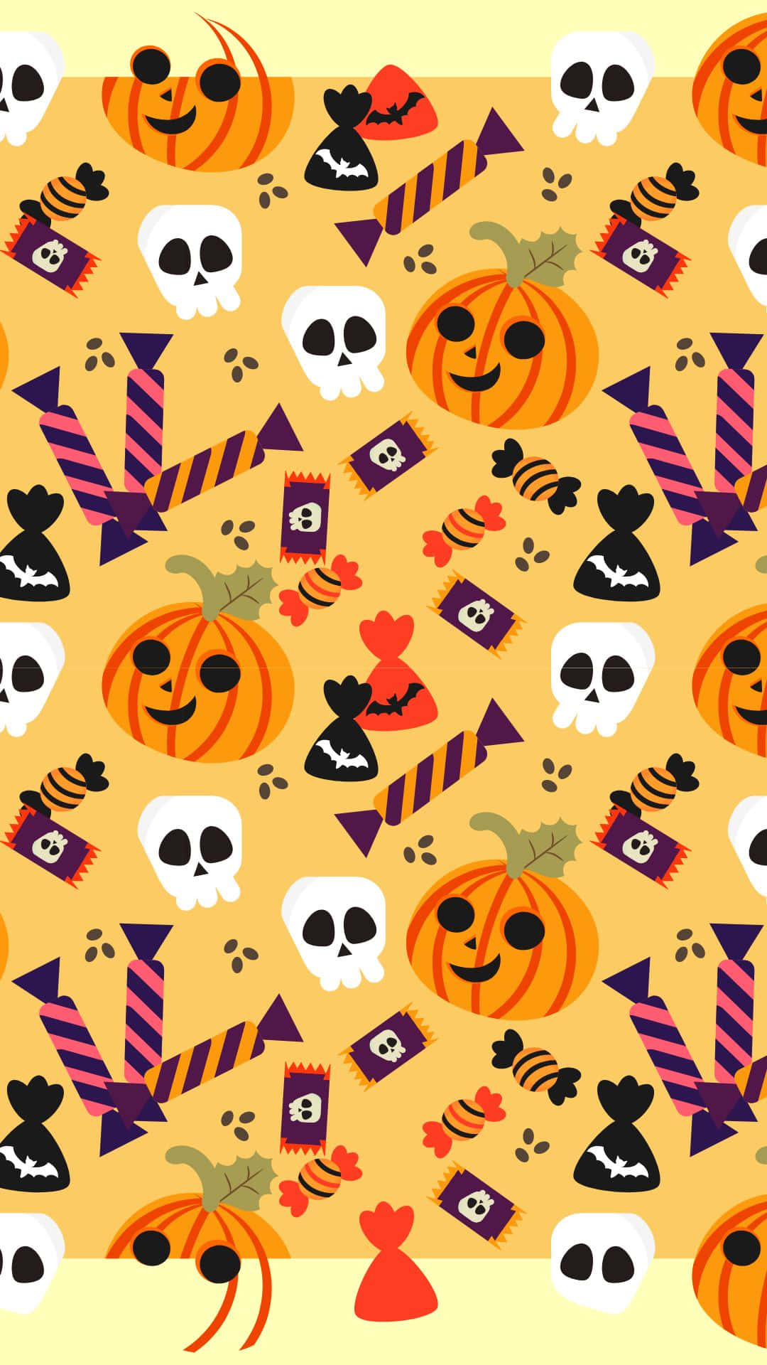 cute pumpkin, smiling pumpkins, Halloween wallpaper pattern, Full HD Phone Wallpaper
