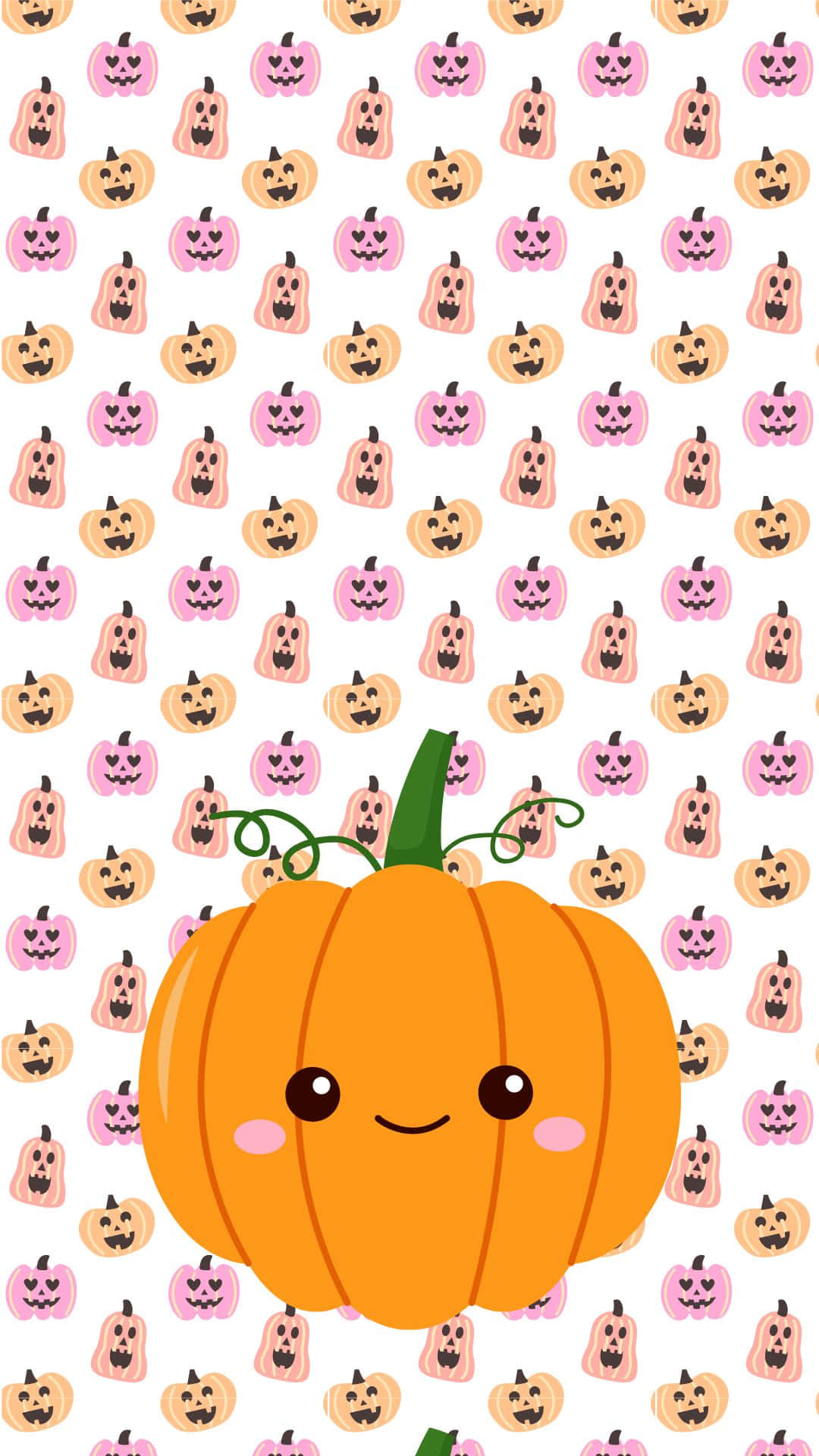 cute pumpkin, smiling face, pink cheeks, Full HD Phone Wallpaper